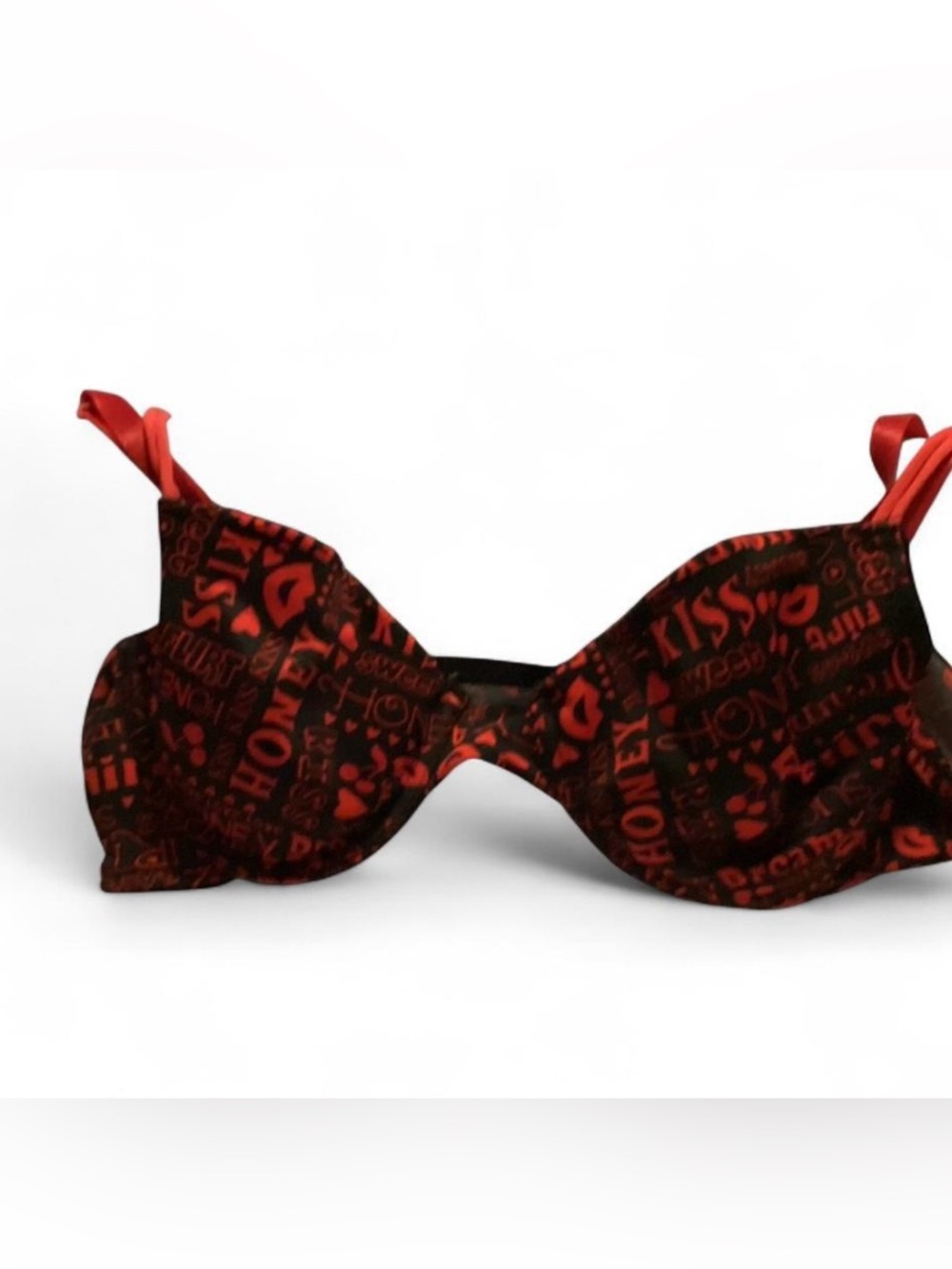 Red Graphic Print Underwire Bra - Women Accessories Y2k